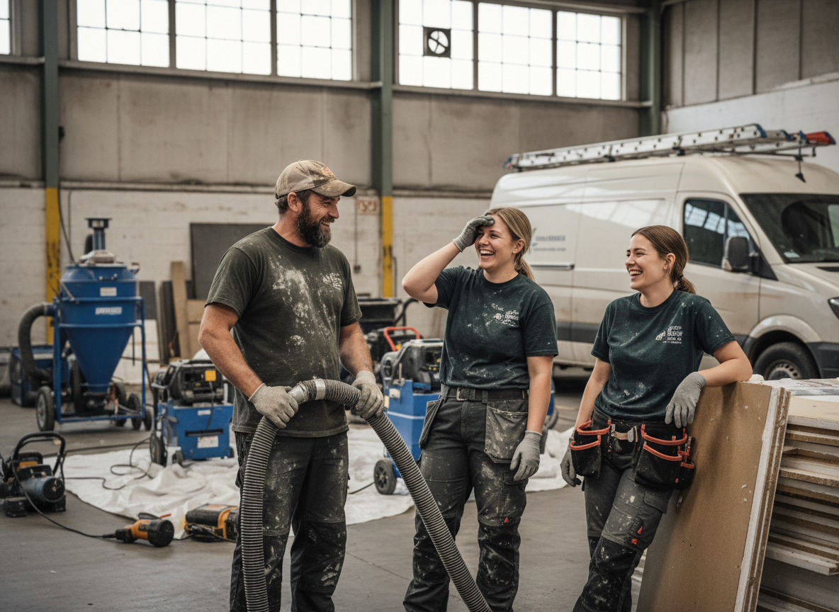 The Ecobarrier Crew team at work in London